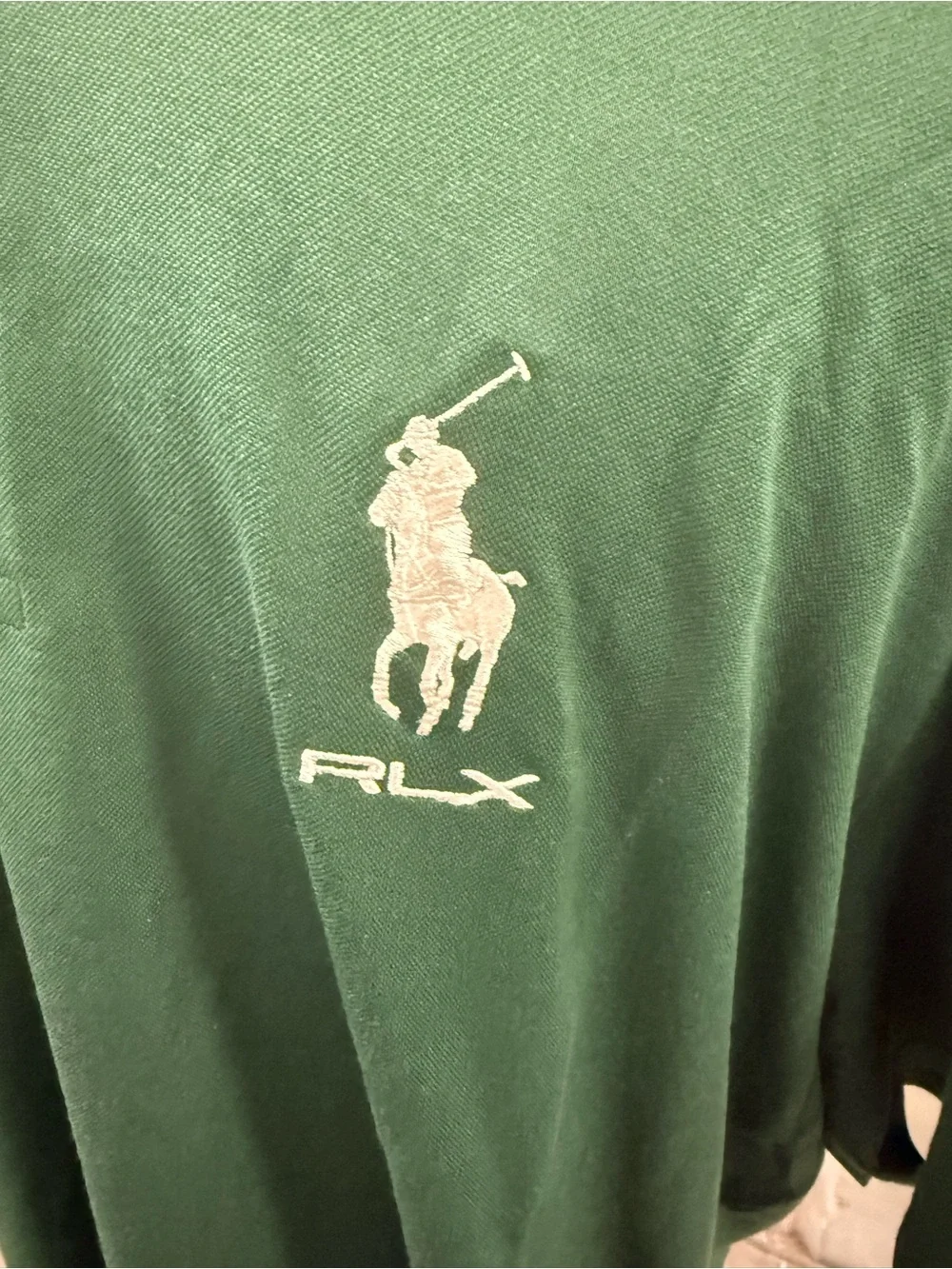 Ralph Lauren RLX Men's Dark Green Polo with White CBS Sports Logo